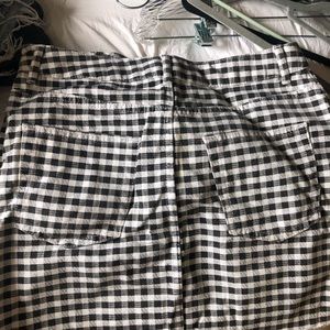 top shop checkered denim skirt